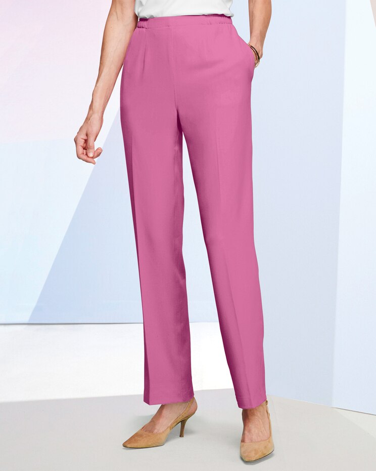 Look-of-Linen Straight Leg Pull-On Pants image number 1