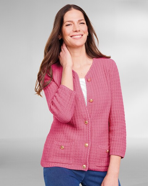 Bayside Cotton Gold-Button Cardigan 