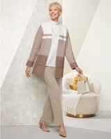 Alfred Dunner Blocked Sweater Cardigan thumbnail number 3