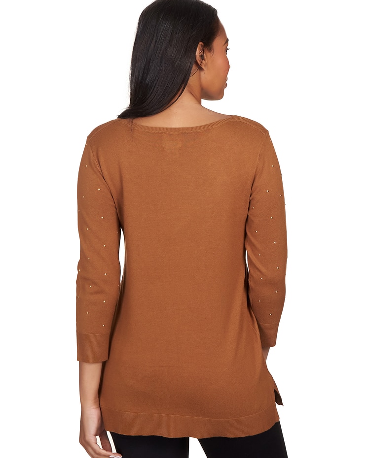 Ruby Rd® Stud Embellished Tunic Sweater image number 3