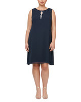 S.L. Fashions Midi Sheath Dress with Surplice Neckline and Short Flutter Sleeves thumbnail number 2