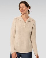 Marled Tipped Henley Sweater thumbnail number 1