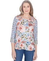 Alfred Dunner® Scottsdale Floral Geometric Triple Knot Top thumbnail number 1