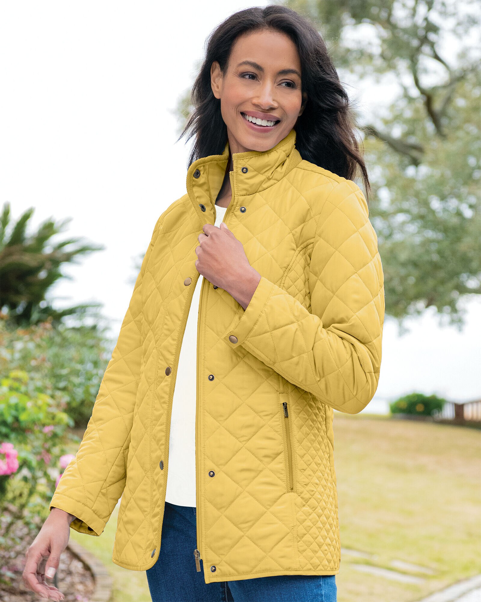 Yellow quilted jacket 2025