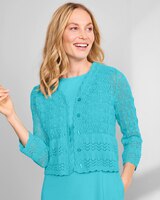 Mixed-Stitch Cardigan Shrug  thumbnail number 2