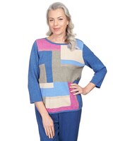 Alfred Dunner® Chelsea Market Colorblock Crew Neck Sweatshirt thumbnail number 1
