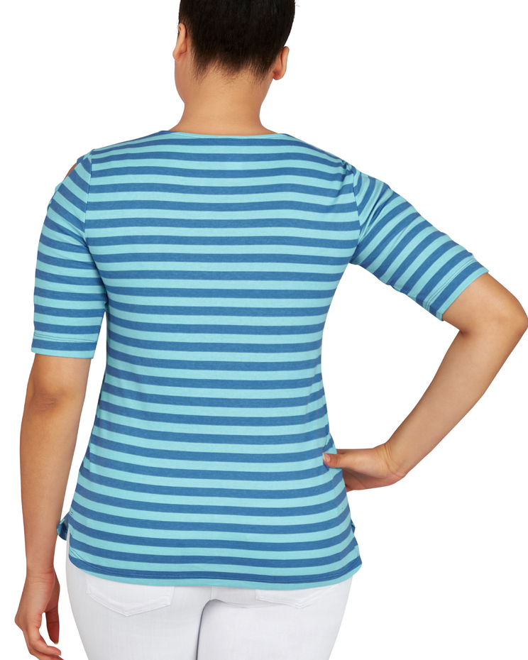 Ruby Rd® Striped Print Top image number 4