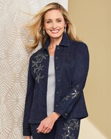 Slimtacular Embellished Denim Jean Jacket thumbnail number 1