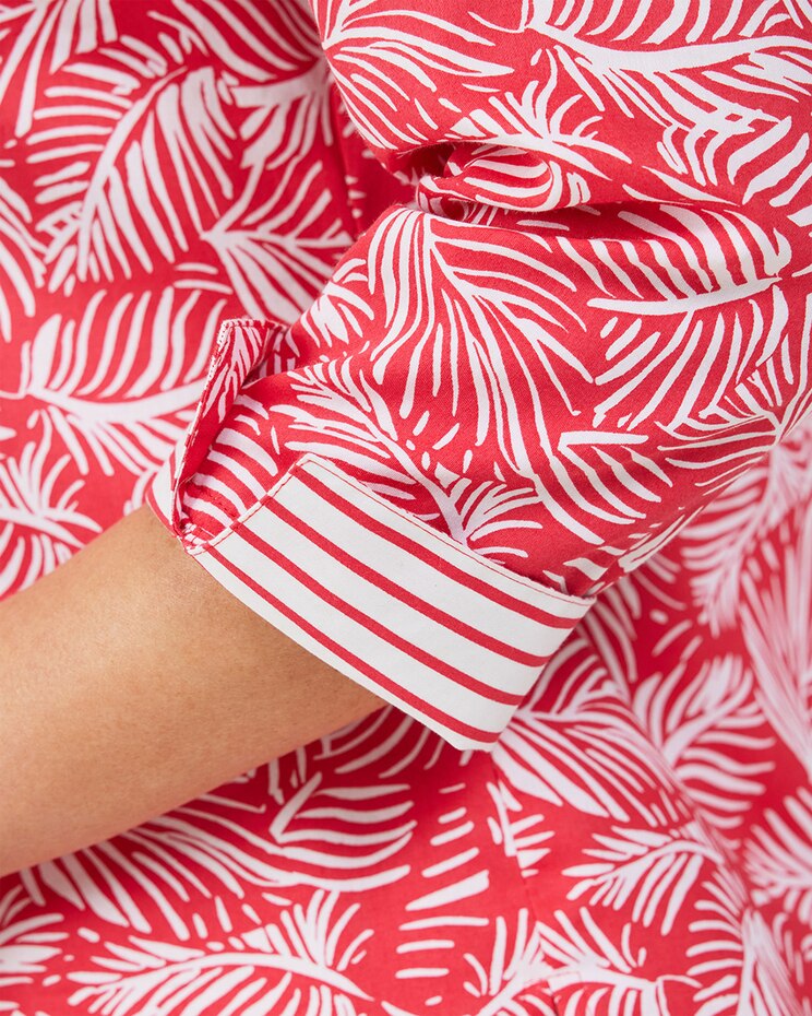 Foxcroft Lucie 3/4 Sleeve Beach Leaves Blouse image number 4