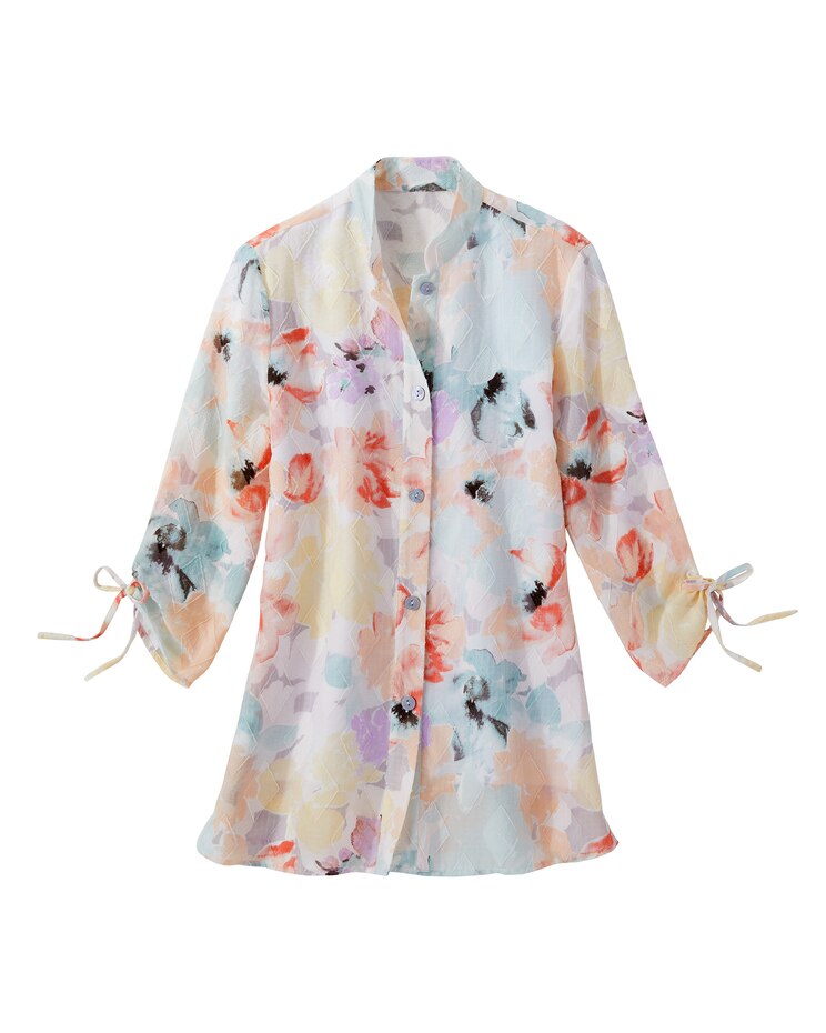 Lattice Floral Big Shirt image number 1