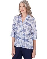 Alfred Dunner® All American Stars and Stripe Button Down Blouse thumbnail number 3