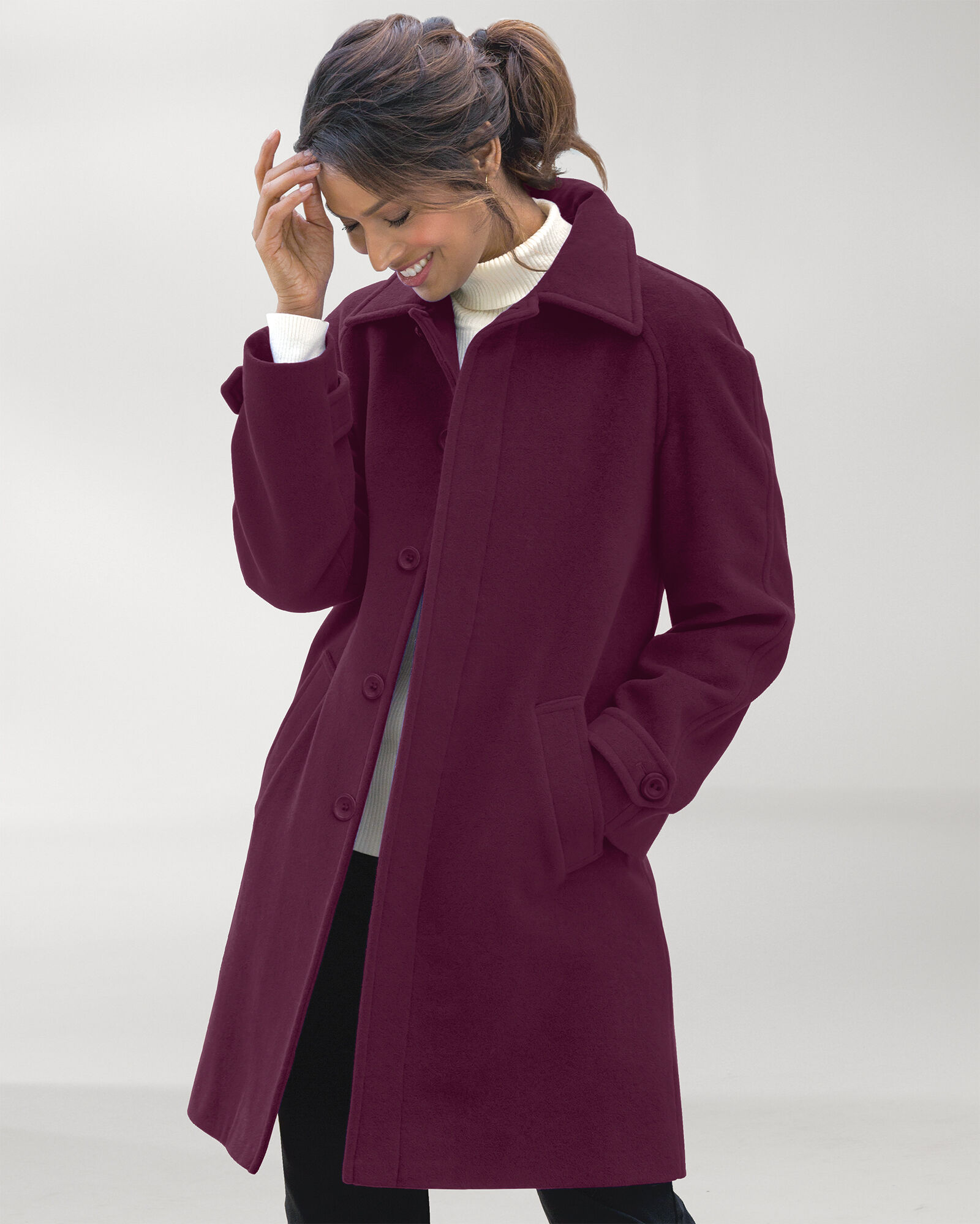 Wool Balmacaan Coat | Draper's & Damon's