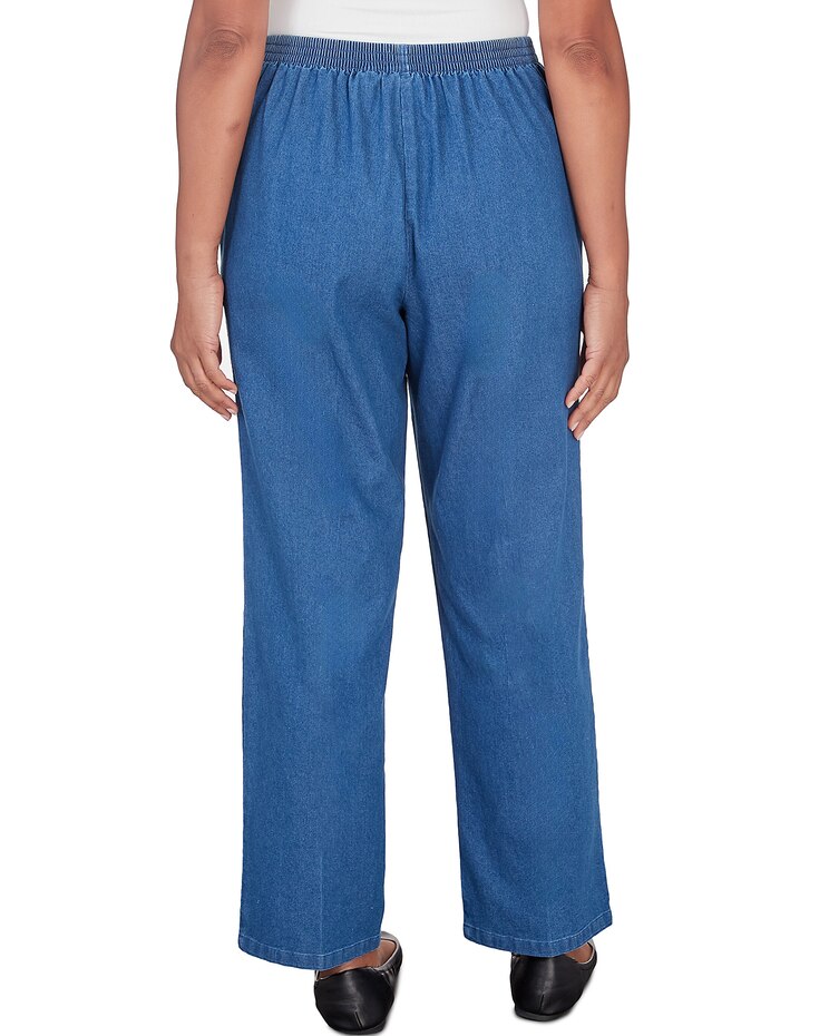 Alfred Dunner® Lavender Fields Denim Pull On Short Length Pant image number 2