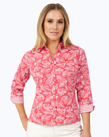 Foxcroft Lucie 3/4 Sleeve Beach Leaves Blouse thumbnail number 1