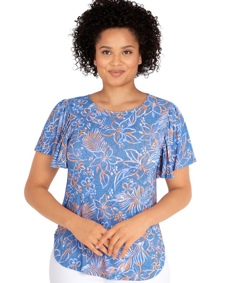Ruby Rd® Tropical Tie-Dye Print Top image number 1