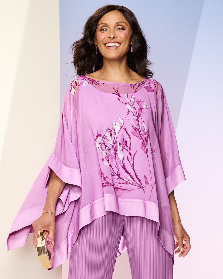 Elegant Floral Poncho image number 1