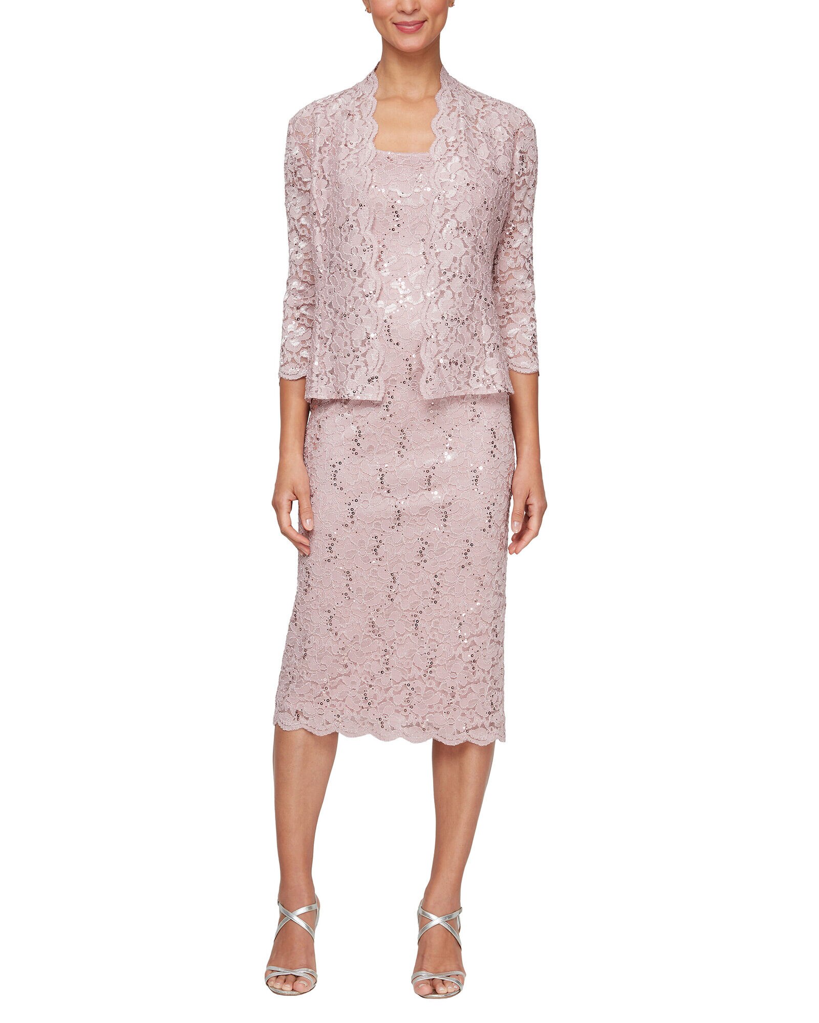 【限定製作】 S.L. Dress Jacket Lace Sequined T-Length Piece Two Fashions トップス