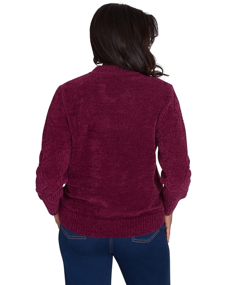 Alfred Dunner® Classics Chenille Diamond Turtleneck Sweater image number 2