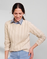 Bayside Cotton Mixed-Cable Pullover thumbnail number 1