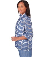 Alfred Dunner® Blue Bayou Mesh Two for One Top with Necklace thumbnail number 4