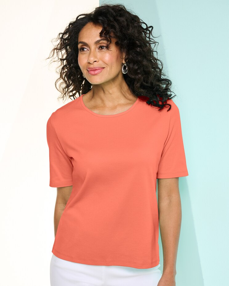 Essential Jewel Neck Short Sleeve Tee image number 1
