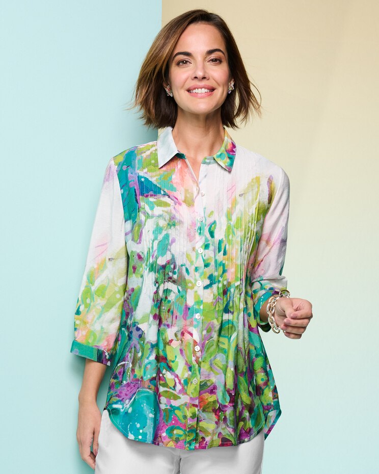 Splash Of Color Pintuck Shirt image number 1