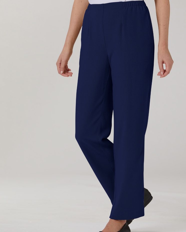 Textured Stretch Crepe Straight Leg Pull-On Pants image number 1