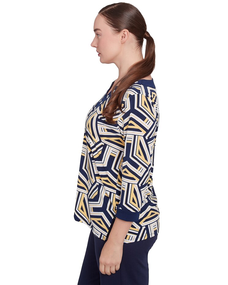Alfred Dunner® Block Island Geometric Grommet Trim Top image number 4