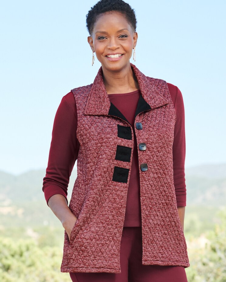 Quilted Melange Vest image number 1