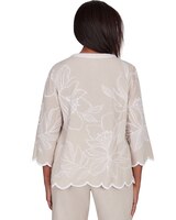 Alfred Dunner® Garden Party V-Neck Embroidered Floral Top thumbnail number 2