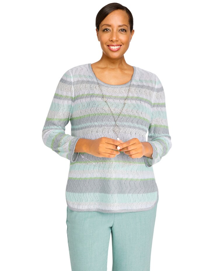Alfred Dunner® Ladylike Nautical Stripe Sweater image number 1