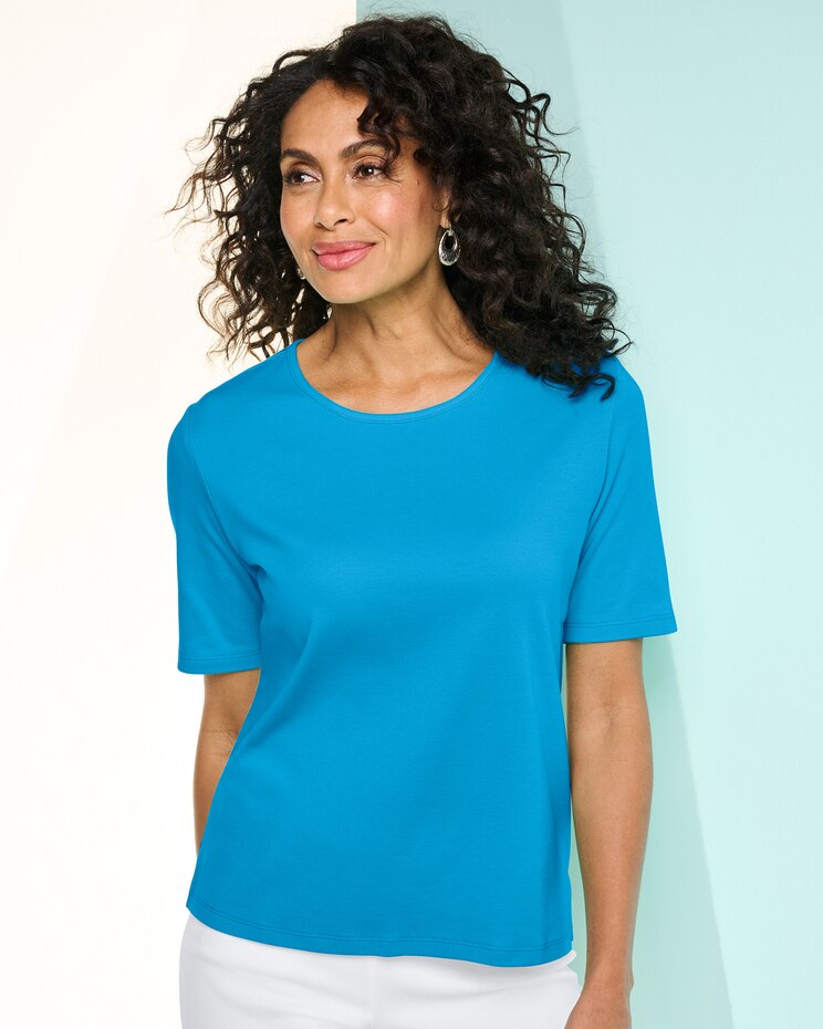 Essential Jewel Neck Short Sleeve Tee image number 1