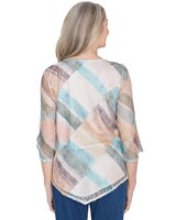 Alfred Dunner® Scottsdale Stained Glass Popcorn Top With Necklace thumbnail number 2