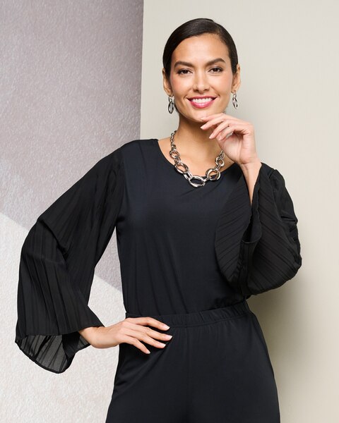 JetSet Pleated Sleeves Blouse