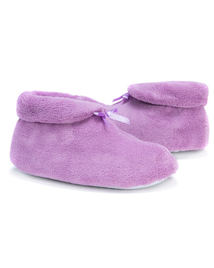 MUK LUKS Soft Ones Terry Cuff Bootie w/ Bow Slippers image number 6