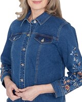 Alfred Dunner® Scottsdale Floral Embroidered Fringe Jacket thumbnail number 5