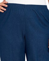 Alfred Dunner Classic Pull-On Denim Proportioned Straight Leg With Elastic Waistband Pants thumbnail number 4