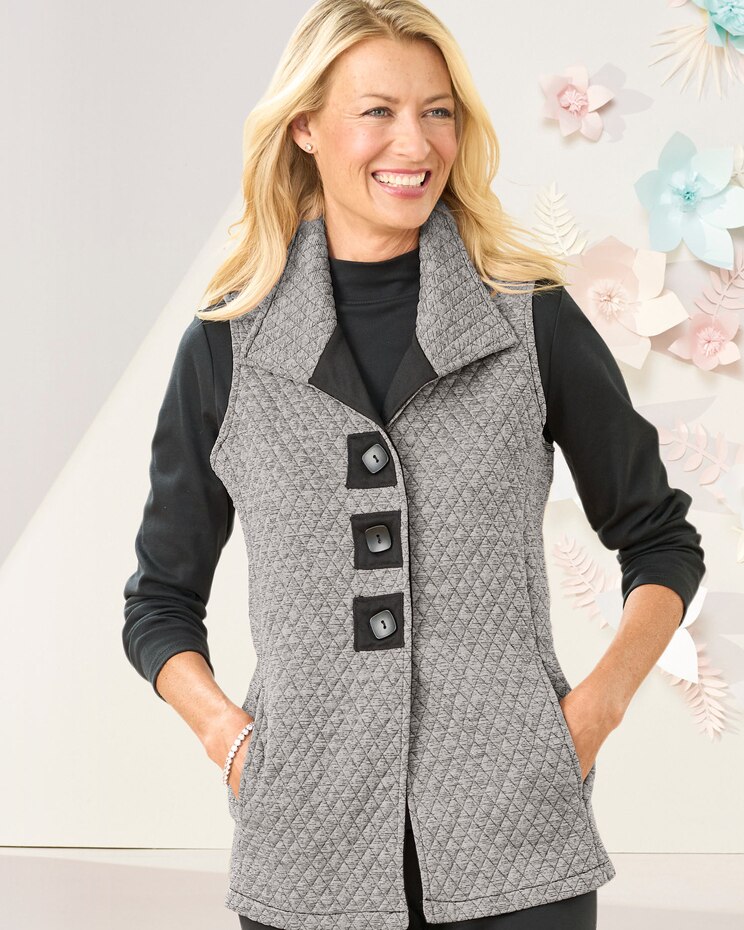 Quilted Melange Vest image number 1
