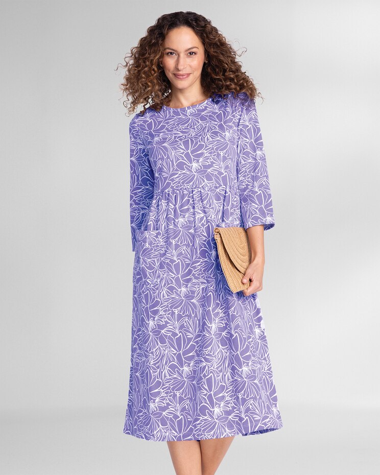 Boardwalk Knit Sketched-Floral Weekend Dress image number 1