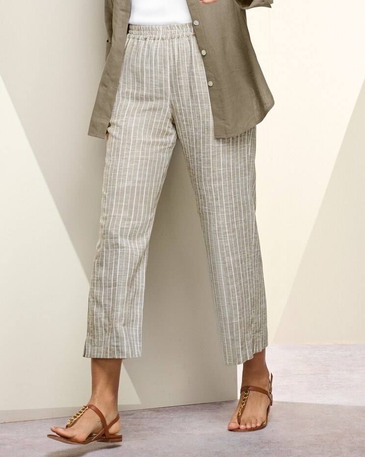 Sunwashed Linen Stripe Crop image number 1