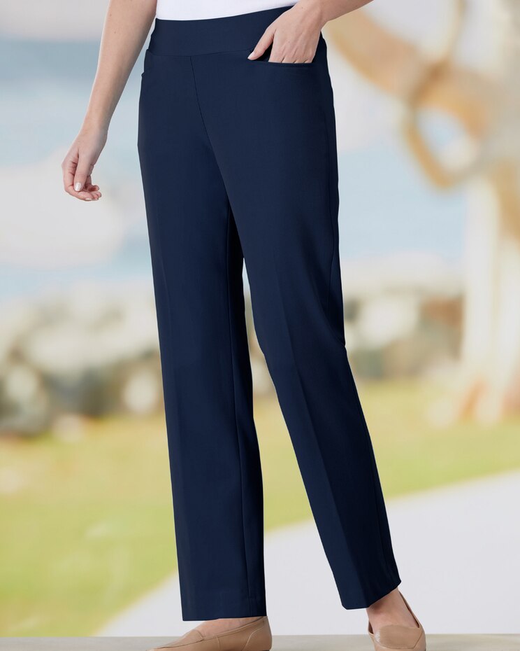 Bi-Stretch Straight Leg Pull-On Pants image number 1