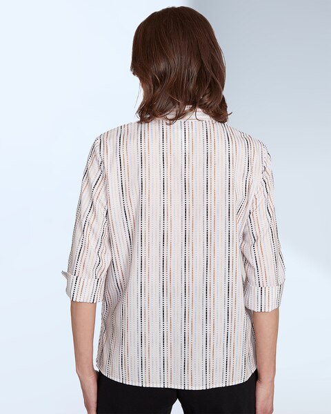 Mitered Texture Stripe Shirt by Alfred Dunner
