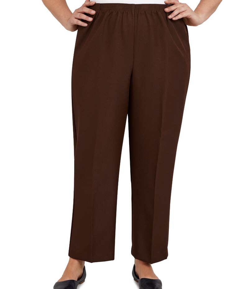 Alfred Dunner Classic Tailored Textured Proportioned Straight Leg Pants image number 1