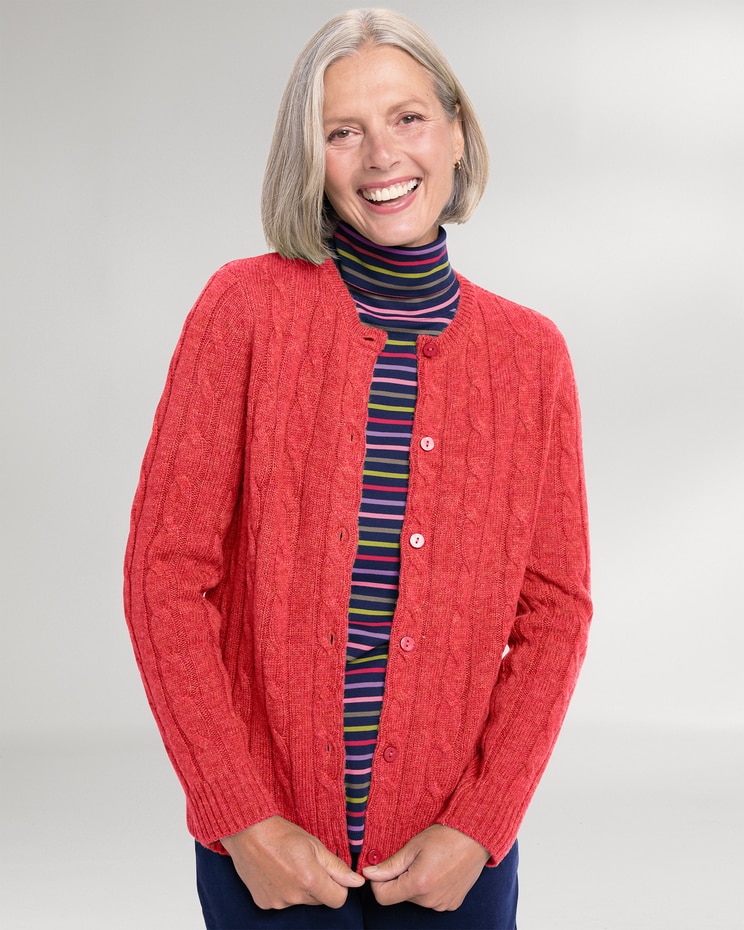 Classic Cabled Wool Cardigan image number 1