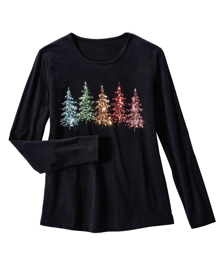 Sequin Tree Tee image number 2