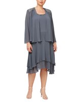 S.L. Fashions Sequin Beaded Shoulder Jacket Dress thumbnail number 1