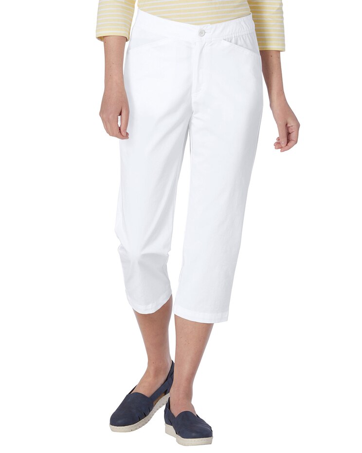 Harbor Twill Comfort-Waist Capris image number 1
