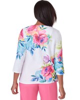 Alfred Dunner® Paradise Island Long Sleeve Flower Lace Top thumbnail number 2
