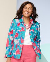 Brushstroke Print Long Sleeve Jacket thumbnail number 1