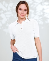 Linen/Cotton Honeycomb Polo thumbnail number 1